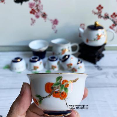 Bộ Ấm Chén Họa Tiết Cây Hồng